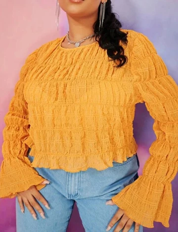 Bluza SHEIN CURVE, mustar