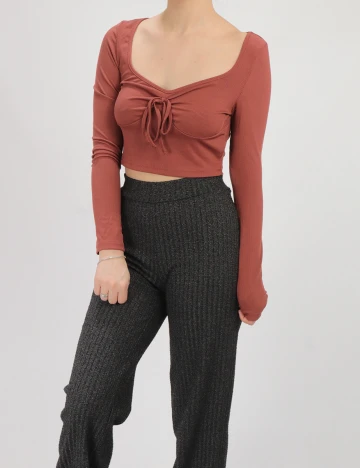 Top SHEIN, roz pudra inchis