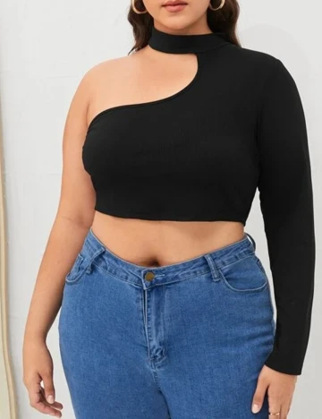 Top SHEIN CURVE, negru
