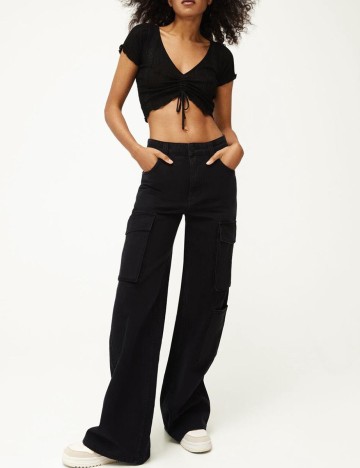 Top Bershka, negru, M