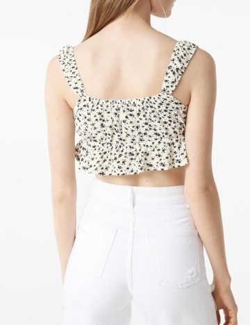 Top Bershka, alb/negru