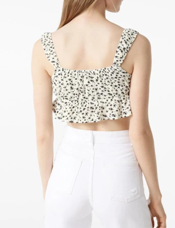 Top Bershka, alb/negru