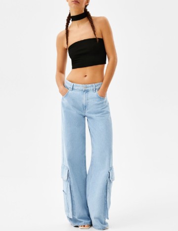 Top Bershka, negru, S