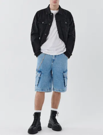 Pantaloni scurti CROPP, albastru