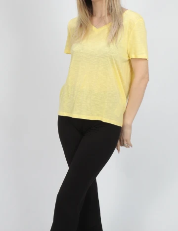 Tricou Pieces, galben