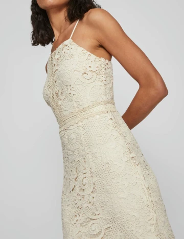 Rochie medie Vila, crem