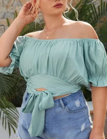 Top SHEIN CURVE, verde