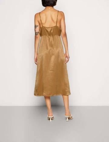 Rochie medie Vila, maro deschis