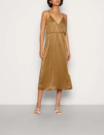 Rochie medie Vila, maro deschis