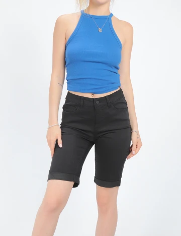 Pantaloni scurti Pieces, negru
