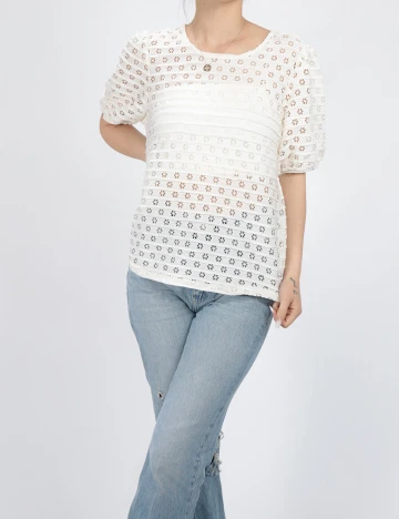 Tricou Vila, ecru
