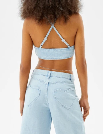 Top Bershka, albastru Albastru