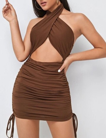 Rochie scurta SHEIN, maro