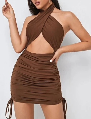 Rochie scurta SHEIN, maro