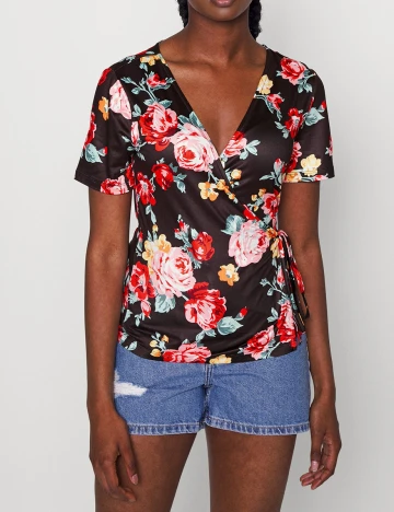 Bluza Vila, negru floral