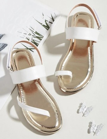 Sandale Shein Kids, alb