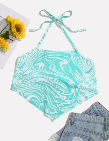 Top SHEIN, turcoaz