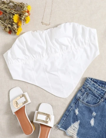 Top SHEIN CURVE, alb