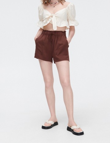 Pantaloni Scurti CROPP, maro, 32