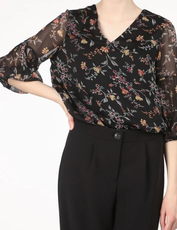 Camasa Vero Moda, negru floral