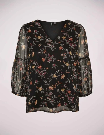 Camasa Vero Moda, negru floral