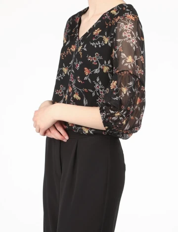 Camasa Vero Moda, negru floral