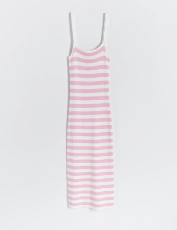 Rochie medie Reserved, roz/alb