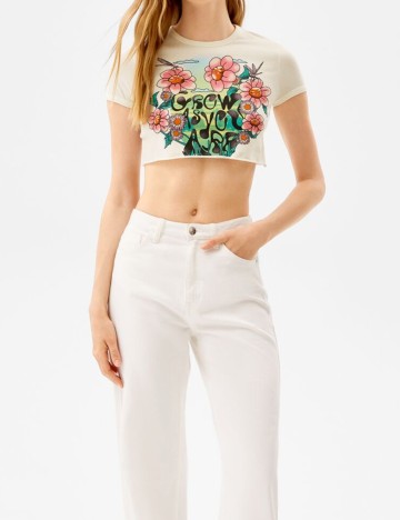 Top Bershka, alb, M