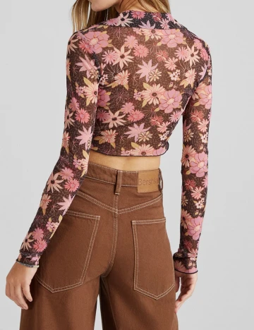 Top Bershka, floral