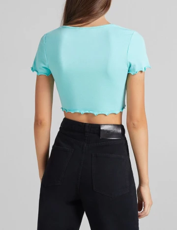 Top Bershka, turcoaz