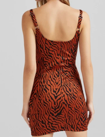 Rochie scurta Bershka, negru/portocaliu