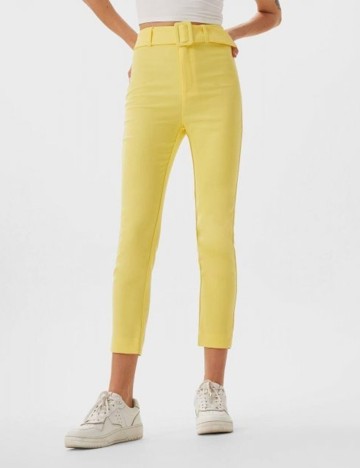 Pantaloni Stradivarius, galben