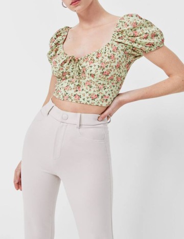 Top Stradivarius, floral, L