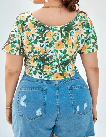 Top SHEIN CURVE, floral