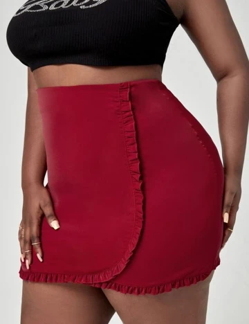 Fusta SHEIN CURVE, rosu