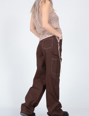 Pantaloni Pieces, maro