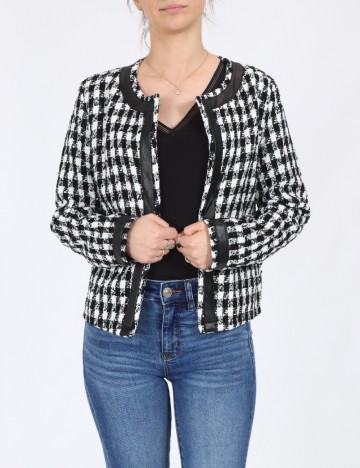 Blazer SHEIN, alb/negru