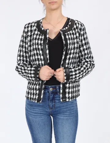 Blazer SHEIN, alb/negru