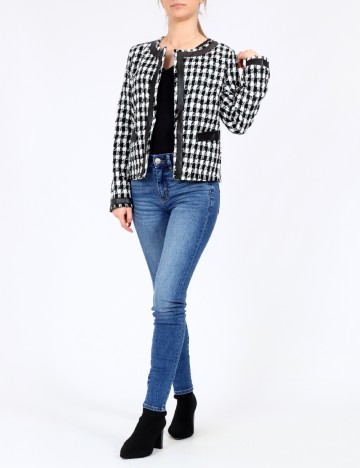 Blazer SHEIN, alb/negru