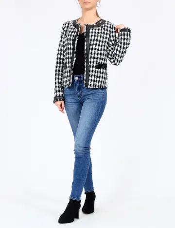 Blazer SHEIN, alb/negru