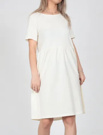 Rochie scurta Pieces, ecru