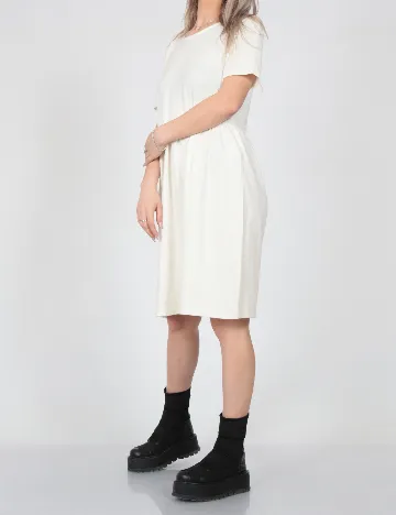 Rochie scurta Pieces, ecru