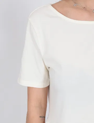 Rochie scurta Pieces, ecru