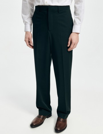 Pantaloni Reserved, verde inchis, 48