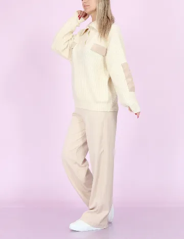 Pulover Pieces, ecru