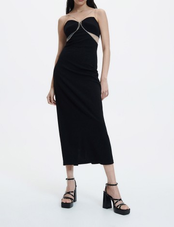 Rochie medie Reserved, negru, XS
