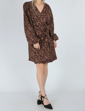 Rochie scurta Pieces, maro