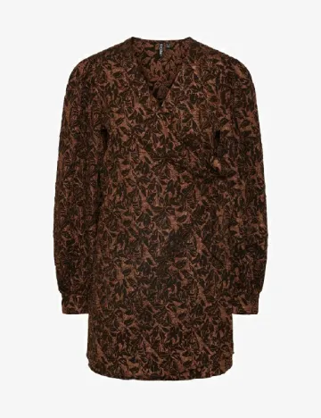 Rochie scurta Pieces, maro
