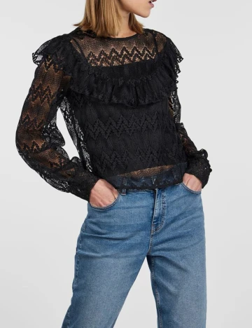 Bluza Pieces, negru