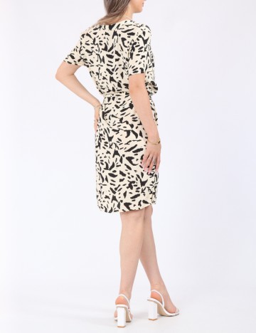 Rochie scurta Vila, crem/negru